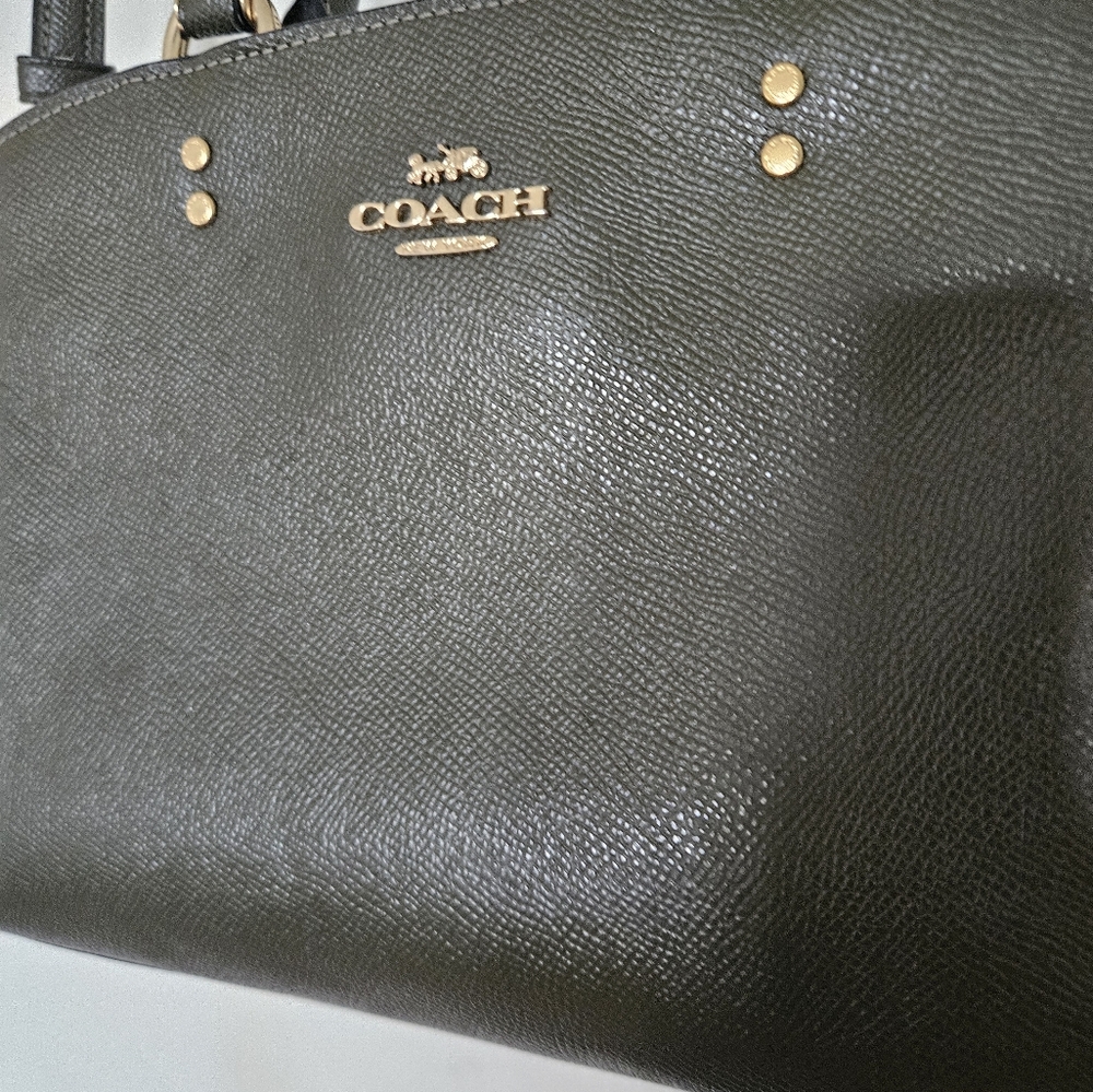 Coach Olive Green Leather Handbag - Picture 10 of 11